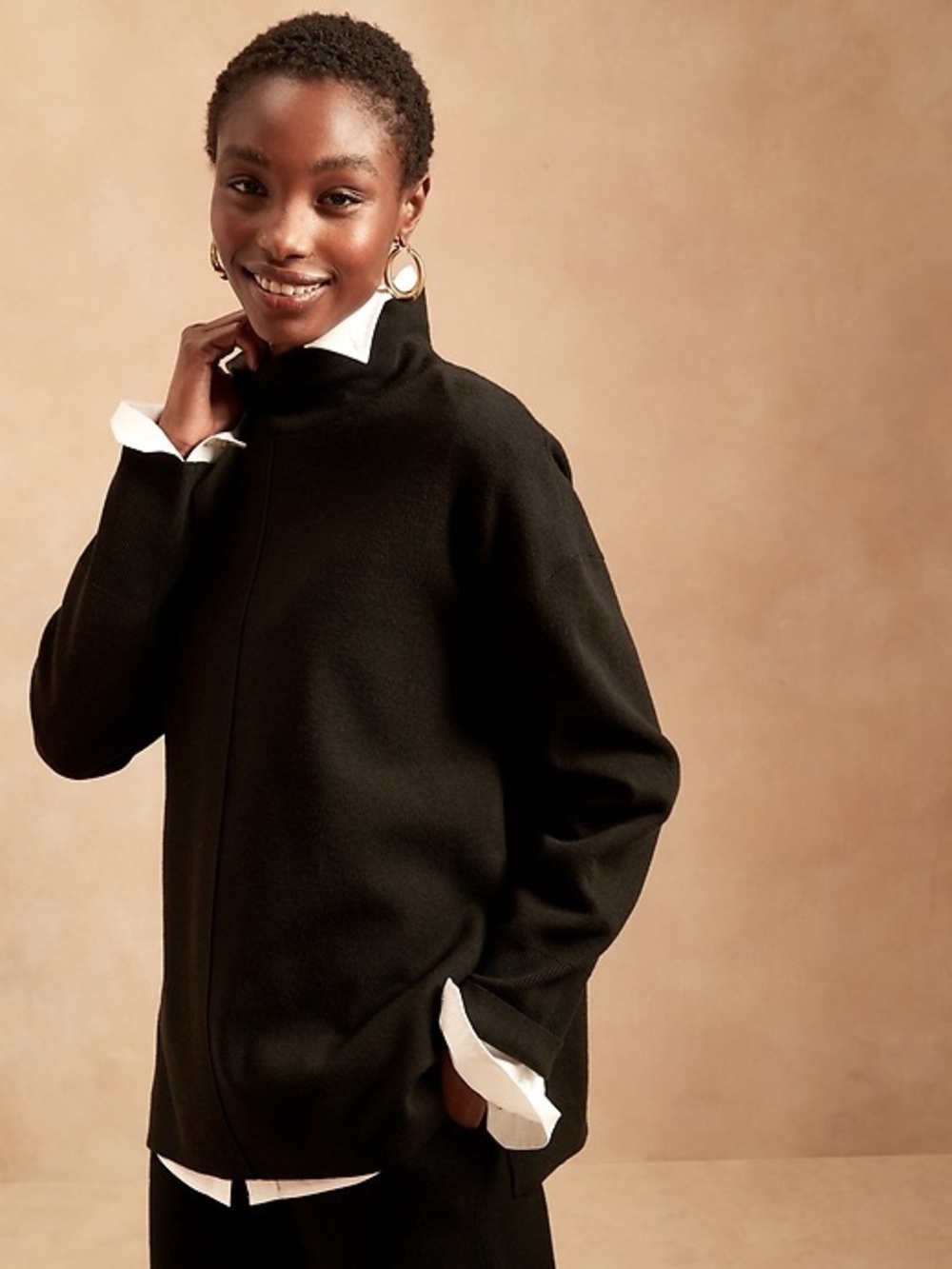 Banana Republic black boxy Serene sweater